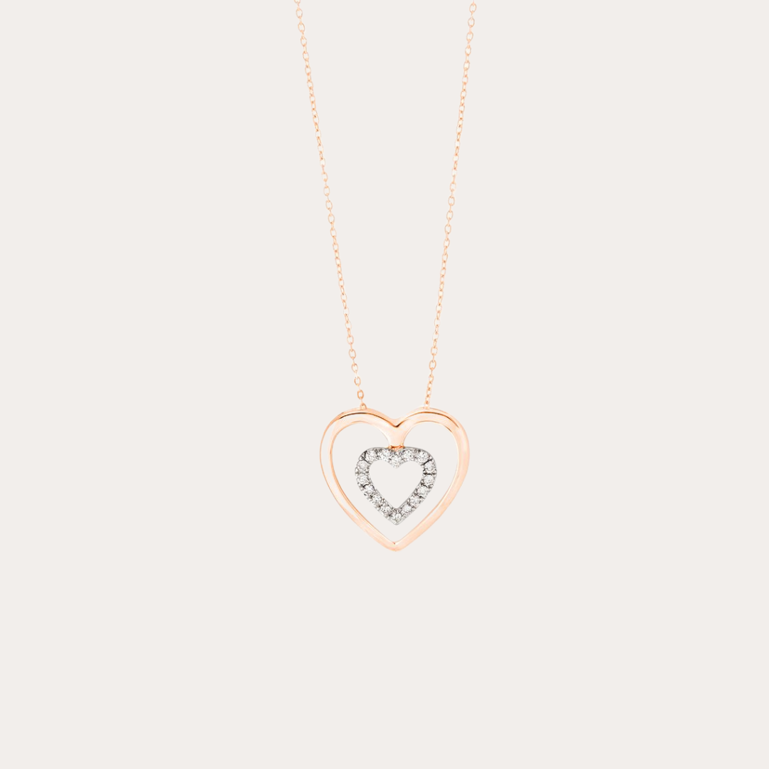 Double Heart Diamond Necklace