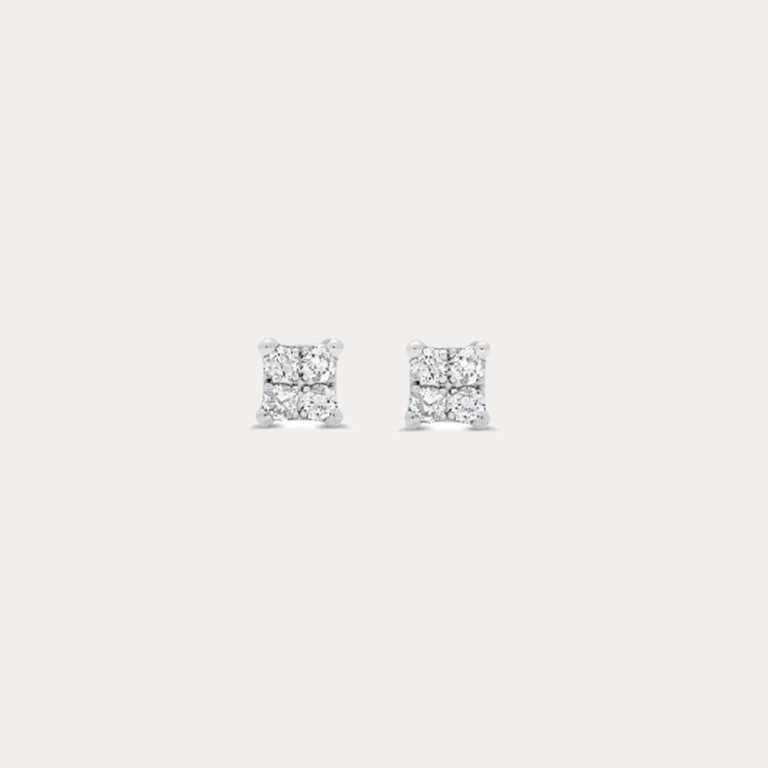 Princess Illusion Diamond Stud Earrings