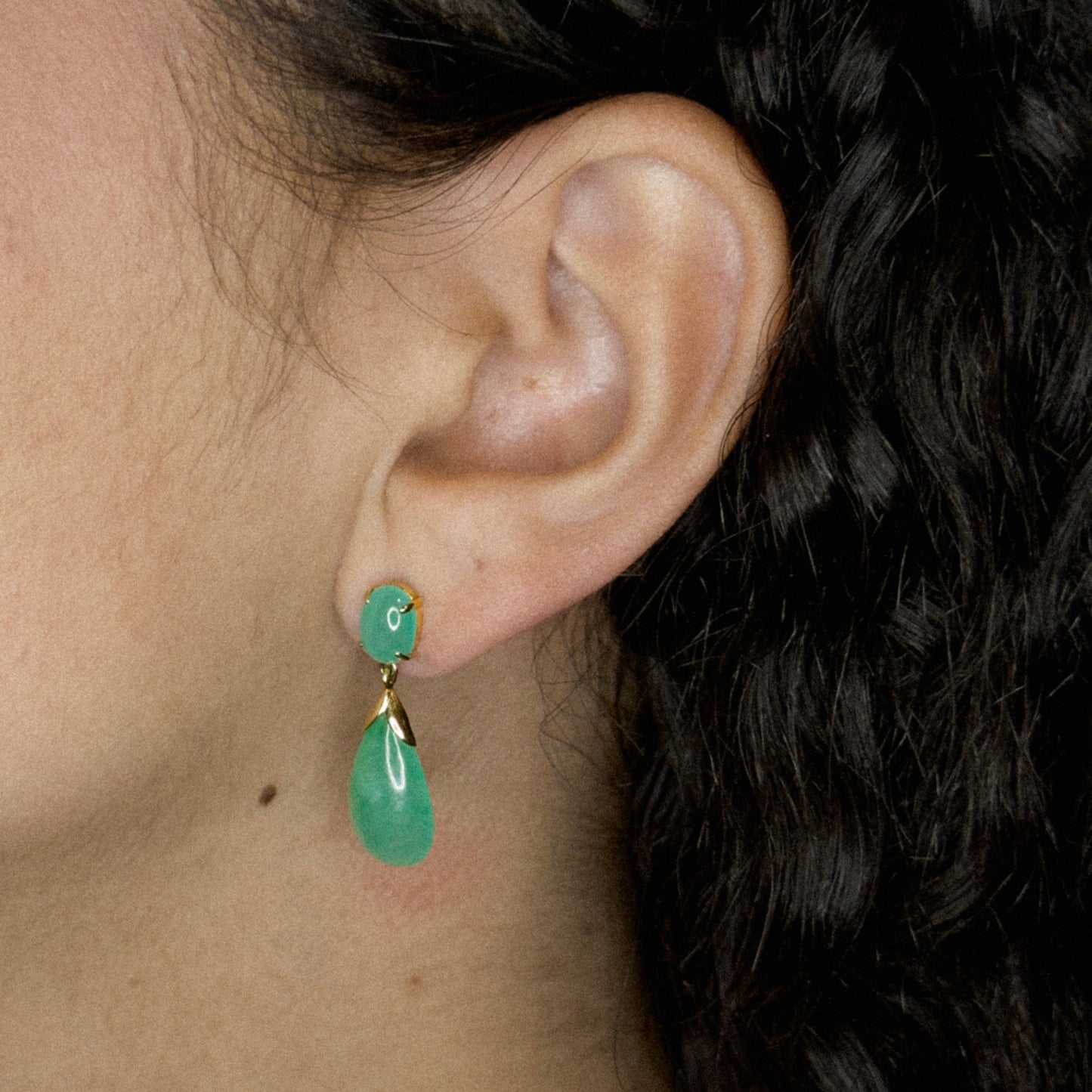 Teardrop Jade Earrings